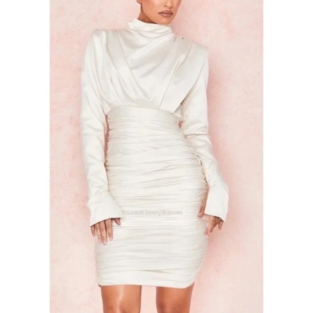 house of cb white ruched dress House of CB Ruched Dresses